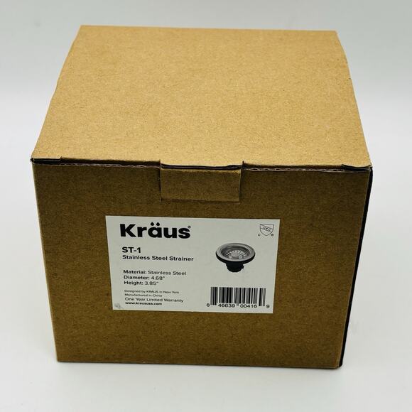 KRAUS ST-1 Stainless Steel Sink Strainer NEW IN BOX - Picture 2 of 14